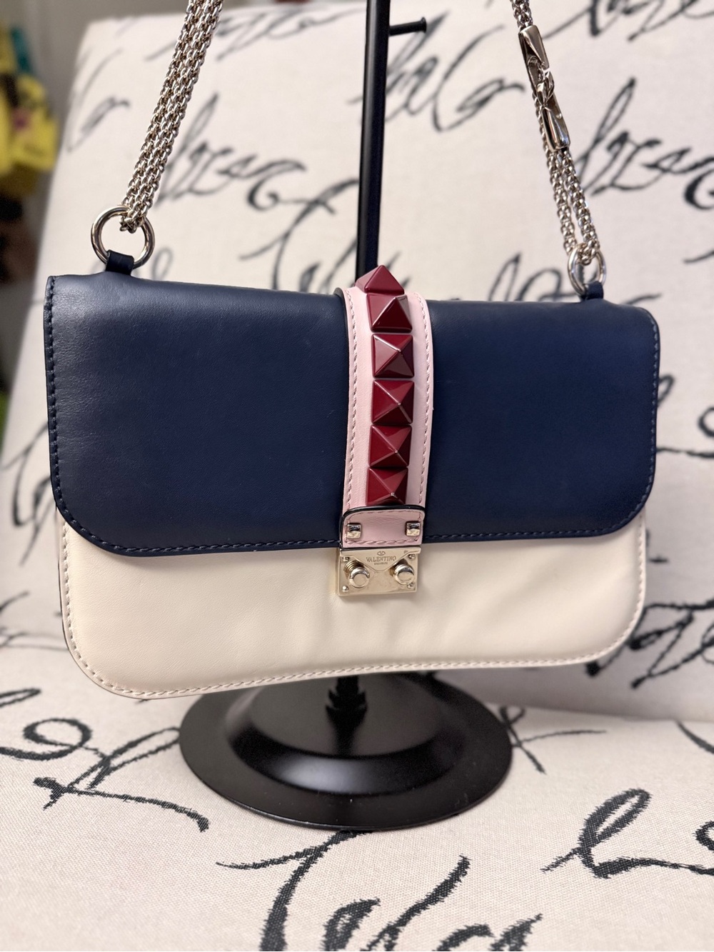 Valentino Garavani Rockstud Glam Lock Flap Bag.